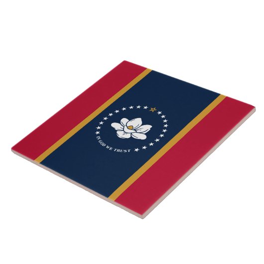 Mississippi State Flag on Tile Tegeltje (Zijkant)