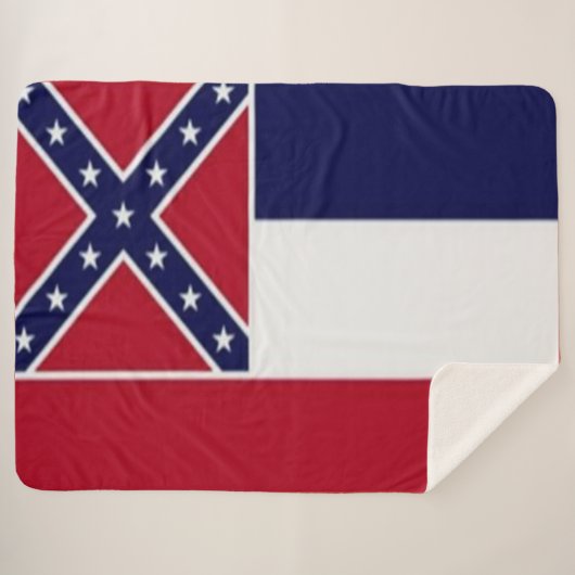 MISSISSIPPI STATE FLAG SHERPA DEKEN (Voorkant (horizontaal))