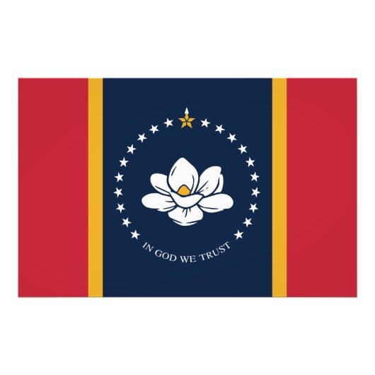 Mississippi State Flag Verenigde Staten Foto Afdruk (Voorkant)