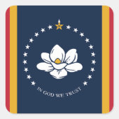 Mississippi State Flag Verenigde Staten Vierkante Sticker (Voorkant)