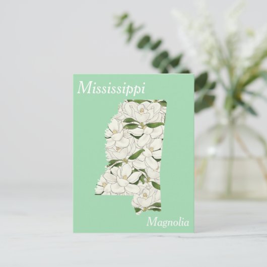 Mississippi State Flower Collage Map Briefkaart (Staand voorkant)