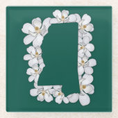 Mississippi State Flower Onderzetter Glazen Onderzetter (Voorkant)