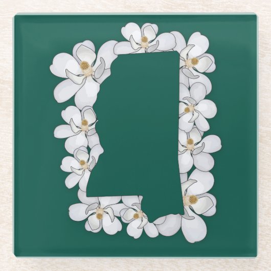 Mississippi State Flower Onderzetter Glazen Onderzetter (Voorkant)