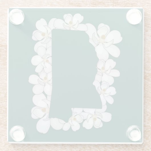 Mississippi State Flower Onderzetter Glazen Onderzetter (Achterkant)