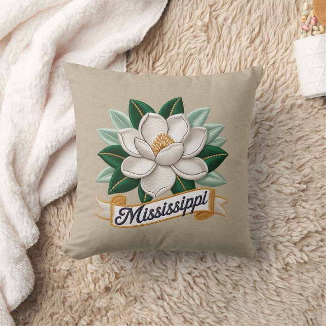Mississippi State Flowers Embleem Kussen (Deken)