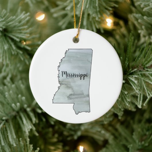 Mississippi State Illustratie Keramisch Ornament (Boom)