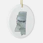 Mississippi State Illustratie Keramisch Ornament (Rechts)