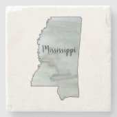 Mississippi State Illustratie Stenen Onderzetter (Voorkant)