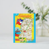 Mississippi State  kaart Briefkaart (Staand voorkant)