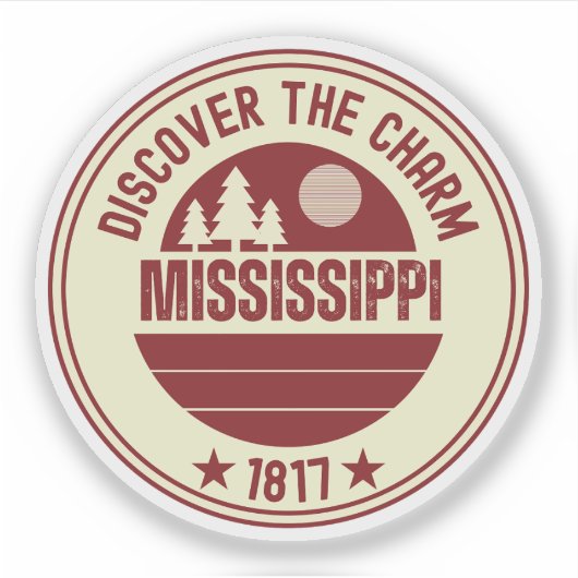 Mississippi State - Magnolia State Cadeau Sticker (Voorkant)