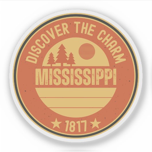 Mississippi State - Magnolia State Cadeau Sticker (Voorkant)