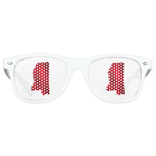 Mississippi State Map silhouette Retro Zonnebril (Voorkant)