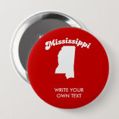 MISSISSIPPI STATE MOTTO T-SHIRT T-shirt Ronde Button 4,0 Cm (Voorkant /achterkant)