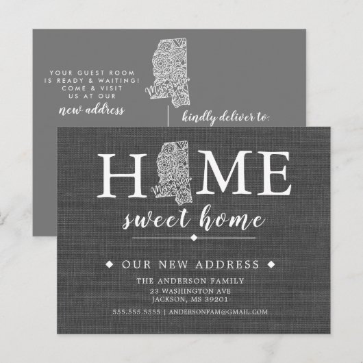 MISSISSIPPI State Moving Aankondiging Post Kaart (Voorkant / Achterkant)