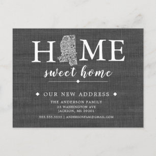 MISSISSIPPI State Moving Announcement Post Card Aankondigingskaart