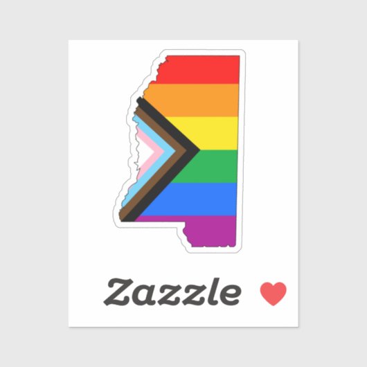 Mississippi State Pride LGBTQ Progress Pride Sticker (Vel)