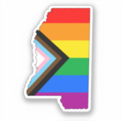 Mississippi State Pride LGBTQ Progress Pride Sticker (Voorkant)