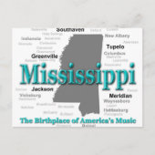 Mississippi State Pride Map Silhouette Briefkaart (Voorkant)