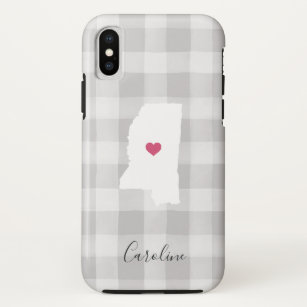 Mississippi State Silhouette Rustic Gray Play Case-Mate iPhone Case