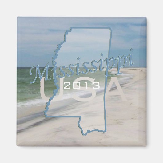 Mississippi State USA Travel Souvenir Magnet (Voorkant)