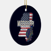 Mississippi State Verenigde Staten Kaart Verenigd Keramisch Ornament (Rechts)