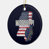 Mississippi State Verenigde Staten Kaart Verenigd Keramisch Ornament (Links)