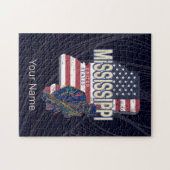 Mississippi State Verenigde Staten Kaart  Verenigd Legpuzzel (Horizontaal)