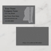 Mississippi State Visitekaartje gesneden steen loo (Voorkant / Achterkant)