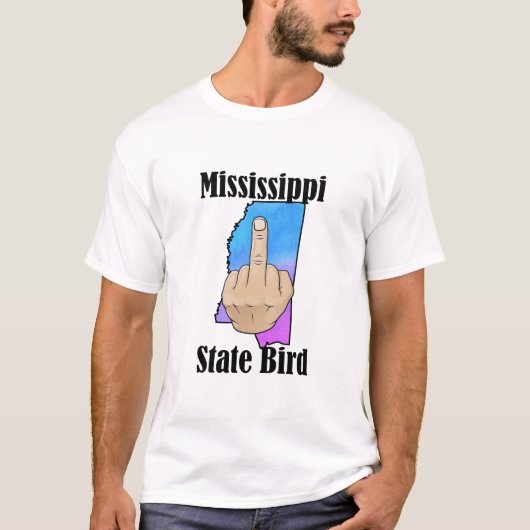 Mississippi state vogel T-shirt middelvinger kleur (Voorkant)