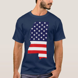 Mississippi State Vorm Vlag Achtergrond T-shirt