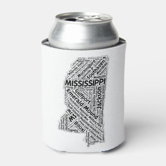 Mississippi State Word Cloud Blikjeskoeler (Blikje Voorkant)