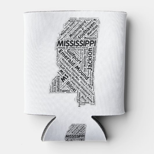 Mississippi State Word Cloud Blikjeskoeler (Voorkant)