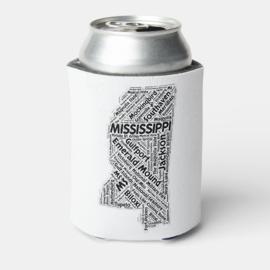 Mississippi State Word Cloud Blikjeskoeler (Blikje Achterkant)