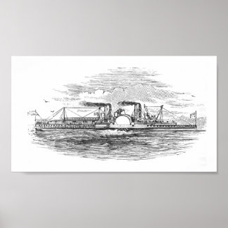 Mississippi Steamboot 1854 Poster