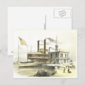Mississippi Steamboot City of Memphis, 1860 Briefkaart (Voorkant / Achterkant)