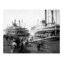 Mississippi Steamboten aan de haven