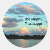 Mississippi Sunrise Ronde Sticker (Voorkant)