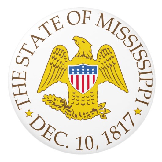 Mississippi-teken Keramische Knop (Voorkant)
