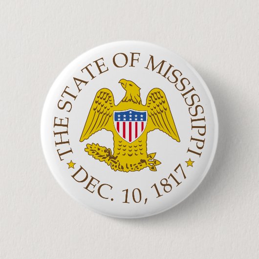 Mississippi-teken Ronde Button 5,7 Cm (Voorkant)