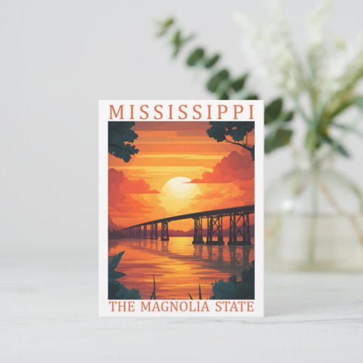 MIssissippi the Magnolia State USA Travel Place Briefkaart (Staand voorkant)