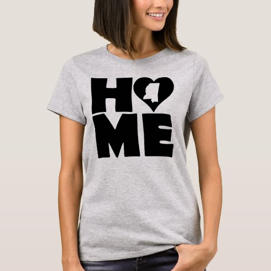 Mississippi Thuis Hart Staat T-Shirts (Voorkant)
