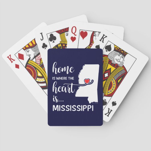 Mississippi thuis is waar het hart ligt pokerkaarten (Achterkant)