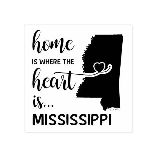 Mississippi thuis is waar het hart ligt rubberstempel (Afrduk)