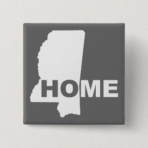 Mississippi Thuis Ver van de staat knop badge pin Vierkante Button 5,1 Cm