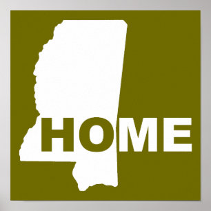 Mississippi Thuis Weg Van Staat Poster Bord