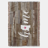 Mississippi Thuisstaat Gepersonaliseerd Hout Uiter Deken (Voorkant Verticaal)