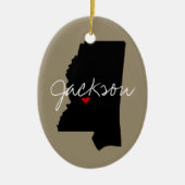 Mississippi Town Keramisch Ornament (Voorkant)