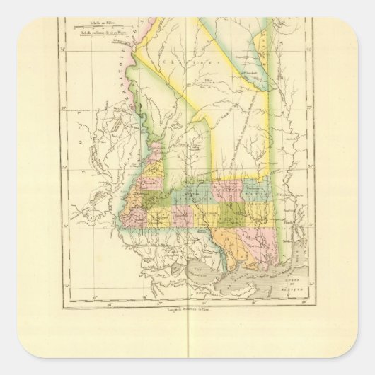 Mississippi US Vierkante Sticker (Voorkant)