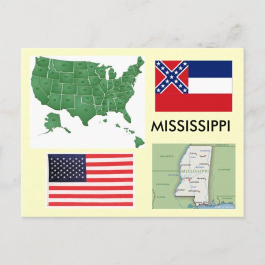 Mississippi USA Briefkaart (Voorkant)