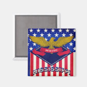 Mississippi USA Flag Magneet (Voorkant / Achterkant)